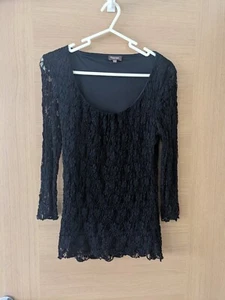 Women's Phase Eight Black Lined Viscose Blend Long Sleeve Top Size 14 - Picture 1 of 7