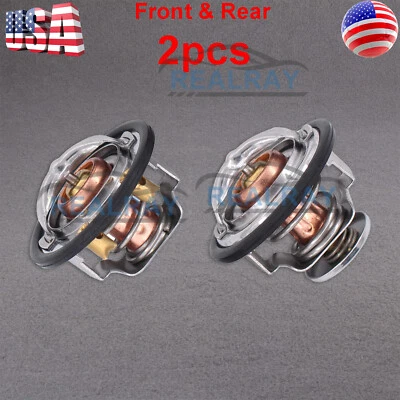 Front & Rear Thermostat for GM Duramax Chevrolet Silverado 2500 3500 2001-2017 - Image 1 of 4