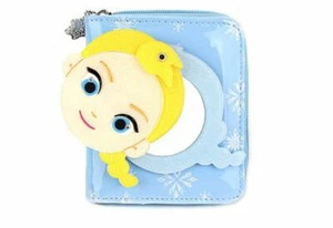 Disney Frozen 2 Elsa Enamel Mirror Wallet Coin Purse Kids Gift Blue Cute Design - Picture 1 of 8