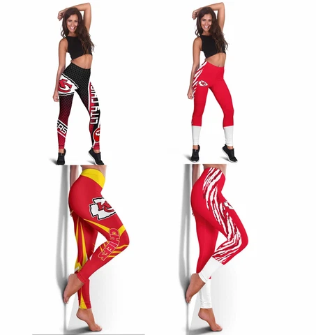 Kansas City Chiefs Womens Butt Lifting Leggings High Waist Stretch Yoga Pants Cover