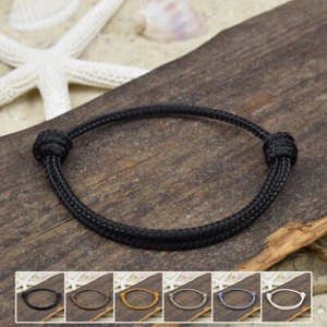 ❦ Armband Fußband GINO | Segeltau | 3 mm | Surfer | Verschiebeknoten | 01 ❦ - Bild 1 von 8