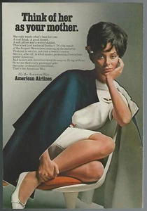 1968 AMERICAN AIRLINES advertisement, Sexy Stewardess, just like your Mom - Bild 1 von 3
