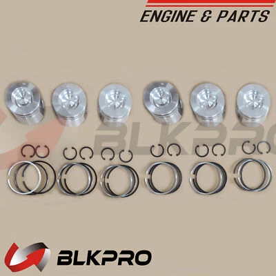 6* Pistons +  Ring Set For Dodge Ram 5.9L Cummins 24V 98-02 VP44 STD 3804948 - Image 1 of 4