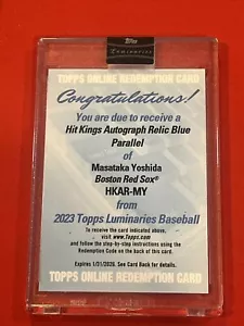 2023 Topps Luminaries Masataka Yoshida RC Hit Kings Auto Relic Blue #/10 Red Sox - Picture 1 of 2