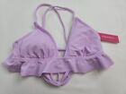 Xhilaration Juniors Solid Lilac Purple Triangle Bikini Swim Top Size S Ruffle