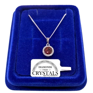 Collana Punto Luce Rosso 10mm pl. oro Bianco 18k con Cristalli Zirconi S/03 - Foto 1 di 5