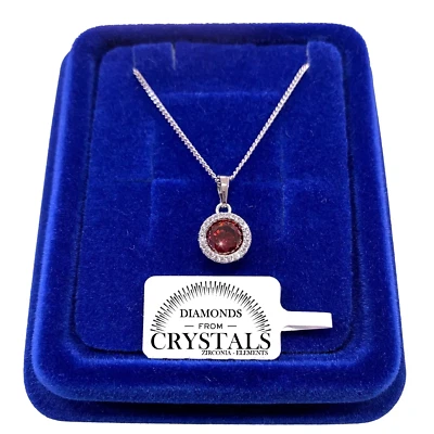 Collana Punto Luce Rosso 10mm pl. oro Bianco 18k con Cristalli Zirconi S/03 - Immagine 1 di 4