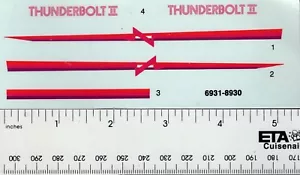Calcomanía de modelado de camiones AMT/ERTL Thunderbolt II solo no es un kit #6931-8930 - Imagen 1 de 1