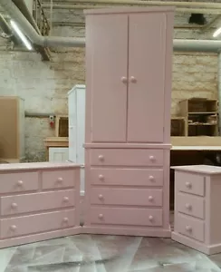 HANDMADE GIRLS (PINK) 3 PIECE BEDROOM SET NOT FLAT-PACK!!! - Picture 1 of 12