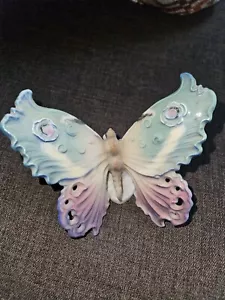 Karl Ens 3" Colorful Green Pink Purple Butterfly Porcelain Figurine 1940s - Picture 1 of 7