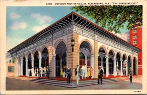A118 Vintage Postkarte Saint Petersburgh Florida Outdoor Post Office Straßenansicht - Bild 1 von 2