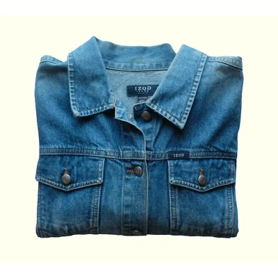 IZOD JEAN джинсовая куртка синий сделано в Бразилии винтажный 90-х годов Y2K женщин SZ XXL - Изображение 1 из 4