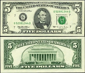FR. 1985 G $5 1995 Federal Reserve Note Chicago G-D Block Superb CU - Picture 1 of 3