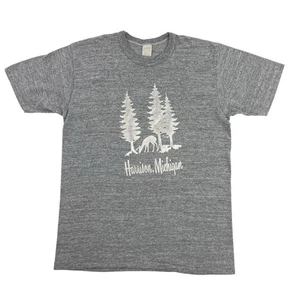Vintage Sportswear Harrison Michigan Single Stitch Graphic T-Shirt Gray Large - Picture 1 of 8