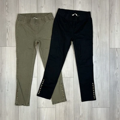 Lot 2 Soft Surroundings Pull On Legging Pants XS Petite Ankle Snaps Metro Denim - Image 1 of 4