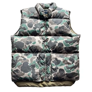 Vintage Browning Duck Camo Insulated Down Feather Hunting Vest Sz M/L - Picture 1 of 11
