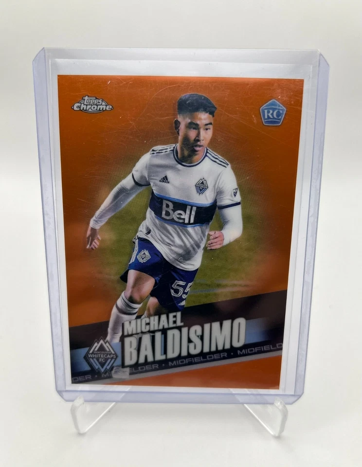 MICHAEL BALDISIMO ORANGE REFRACTOR /25 2022 Topps Chrome MLS WHITECAPS #196 - Image 1 of 2