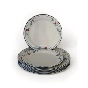 Lenox Chinastone Blue Pinselstriche (Mohnblumen auf blau) 2 Salatteller 2 Abendessen  - Bild 1 von 4