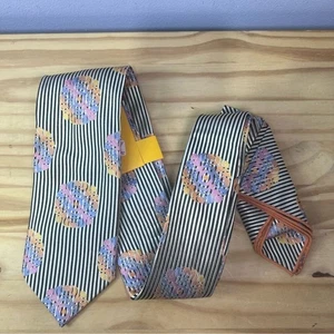 Corbata de seda a rayas R. Lewis Avant Garde y cuadrado de bolsillo nueva con etiquetas - Imagen 1 de 7