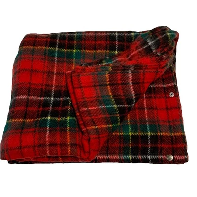 Tennessee Woolen Mills Blanket Wearable Wrap Stadium Throw Red  Plaid Snap USA - Image 1 of 4