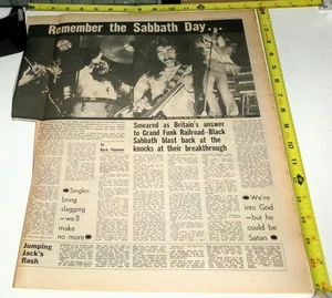 BLACK SABBATH Vintage Original Zeitungsausschnitt 1971 OZZY IOMMI Heavy Metal - Bild 1 von 2