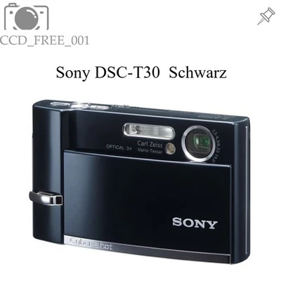 Sony DSC-T30 Digitalkamera Schwarz 7,2MP 3fach optischer Zoom Bildstabilisierung - Bild 1 von 4