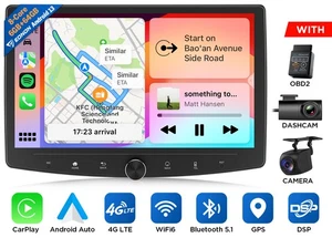 10" 2 Din Car Stereo Radio Android 13 Octa Core GPS WiFi Touch Screen 6+64GB DSP - Picture 1 of 24