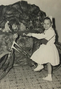Vintage Cuban Girl Nurse Uniform Photo Mifa Bicycle Nativity Set Habana 1964 - Picture 1 of 5