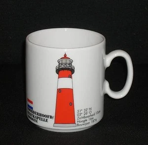 Leuchtturm WESTKAPELLE Holland Kaffeebecher Becher Nordsee Lighthouse Porzellan - Bild 1 von 1