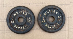 "BARRA DE HIERRO FUNDIDO ESTÁNDAR DE COLECCIÓN"" 2 WEDER 3 LB BARRA DE PESO NEGRO 1" 6 LIBRAS" - Imagen 1 de 2