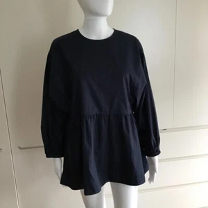 COS Poplin 100% Cotton Navy Blue Blouse Top / 36 EUR/ 8 UK & AU/Open Back Detail - Imagen 1 de 9