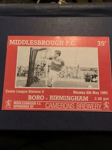 1985 Middlesbrough V Birmingham City English Soccer/football Programme - Picture 1 of 2