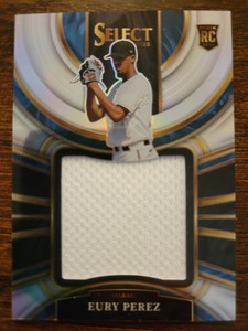 2023 Panini Select Eury Perez Jumbo Silver Prizm SP /199 Rookie Jersey Relic
