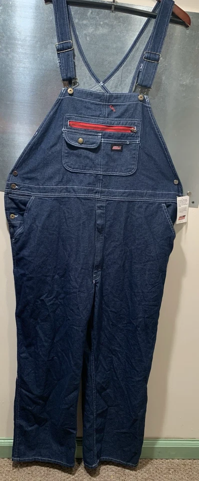 Dickies Men’s Bib Overall Size 2XL (Reg). Dark Blue (Rinsed Indigo)