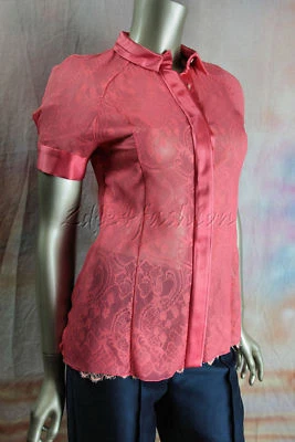 $1750 Новый с ярлыками JASON WU коралловый розовый чистый кружевной рубашка Топ 0 - Изображение 1 из 4