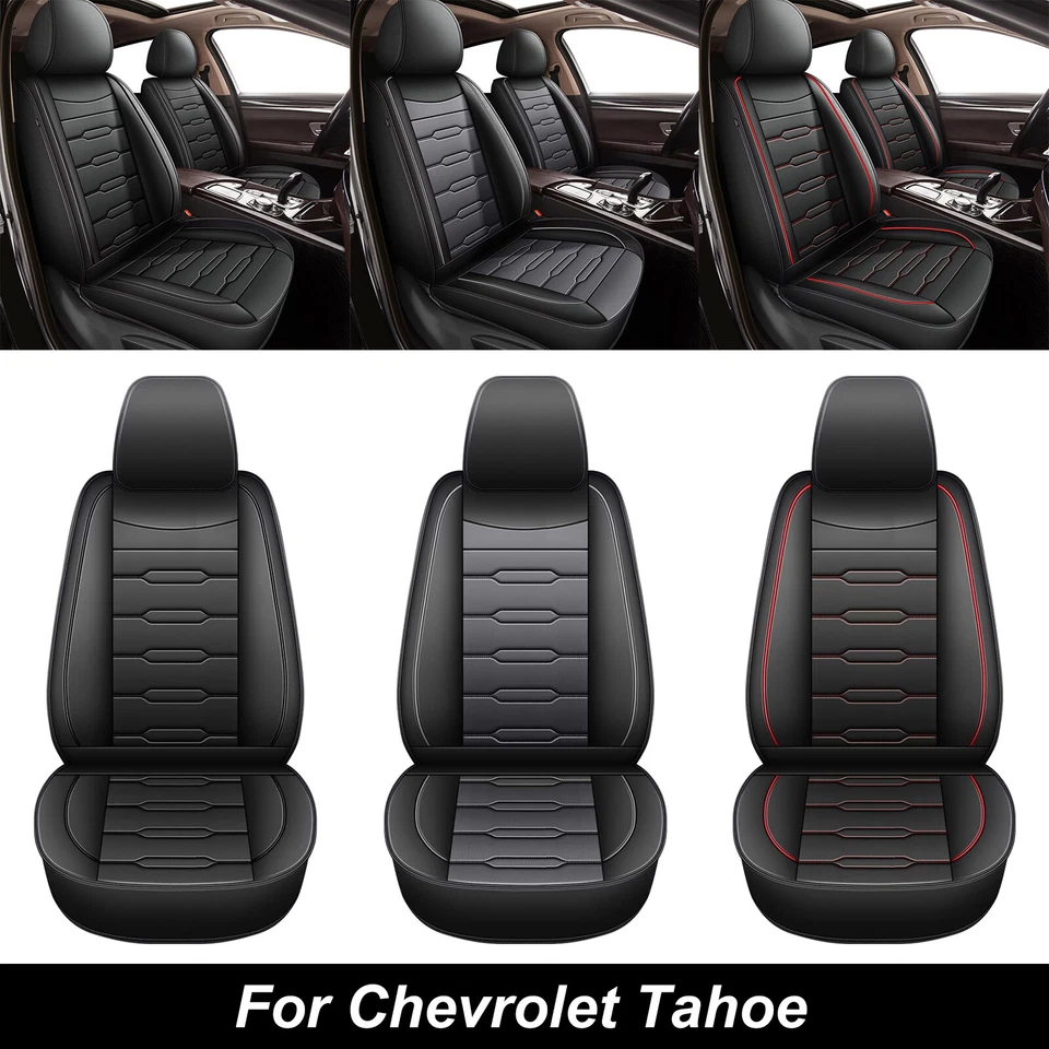 Car Front 2 Seat Covers Pad For Chevrolet Tahoe 2011-2024  Black/Red/Black&Gray Foto 1 de 1