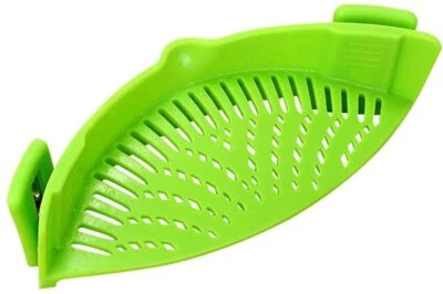 Silicone Clip On Strainer Snap Colander Spout Kitchen Gadget Tool Food Drainer - Image 1 of 4
