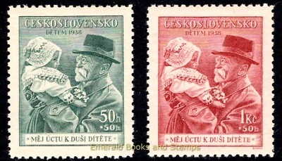 EBS Checoslovaquia 1938 - 88 cumpleaños de T. G. Masaryk - Michel 389-390 - MNH** Foto 1 de 3
