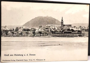 Hainburg a. d. Donau Austria Gruss aus scenic view town antique postcard - Picture 1 of 2