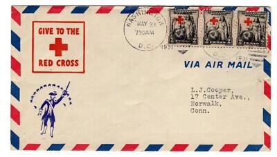 #702 Red Cross 1931 First Day Cover - Planty Unlisted Cachet - Image 1 of 2