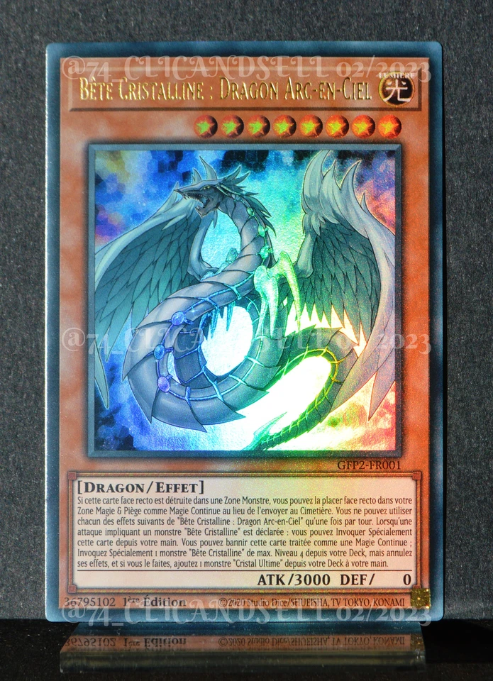 carte YU-GI-OH GFP2-FR001 Bête Cristalline : Dragon Arc-en-Ciel NEUF FR - Photo 1/1