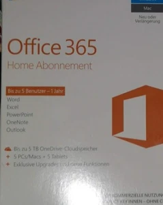 Microsoft 365 Home Abonnement für 1-5 Benutzer - 12 Monats-Abo unbenutzt in OVP - Bild 1 von 1