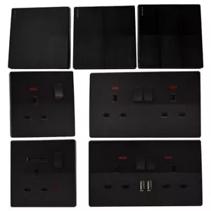 Single or Double Socket Decorative Mains with - without USB Light Switch - Picture 1 of 34