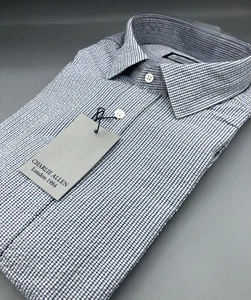 CHARLIE ALLEN Seersucker Cotton Shirt Navy/White Shirt, UK:16, UVP:175£! Neu mit Etikett - Bild 1 von 8