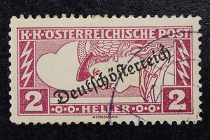 Sello Postal de correo urgente de 1917. “Deutschösterreich”. Austria. 2 Heller - Imagen 1 de 5