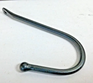 Vintage Style NEW Wall Hung Bent Wrought Iron Simple Hook Black 5 1/2" T w Screw - Picture 1 of 7