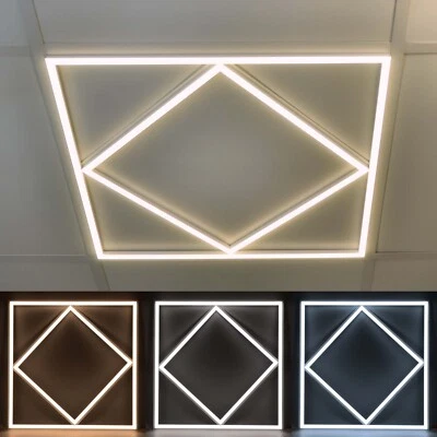 G.W.S. LED 60W LED Diamond Lattice Panel Frame Border Edge Lights For 2x2 Suspended Ceiling