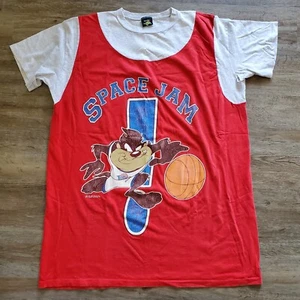 Vintage 1996 Space Jam Taz! T-Shirt Trikot Herren XXL Tasmanian Devil Selten LESEN - Bild 1 von 9