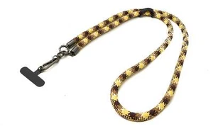 Shoulder Band Neck Extra Dick for Smartphone Cover From Nylon Yellow Braun - Zdjęcie 1 z 4