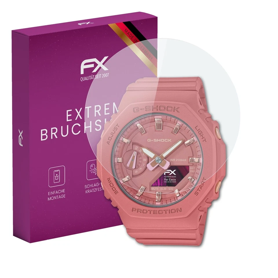 AtFoliX glass film for Casio GMA-S2100-4A2ER screen film 9H protective armor - Image 1 of 4